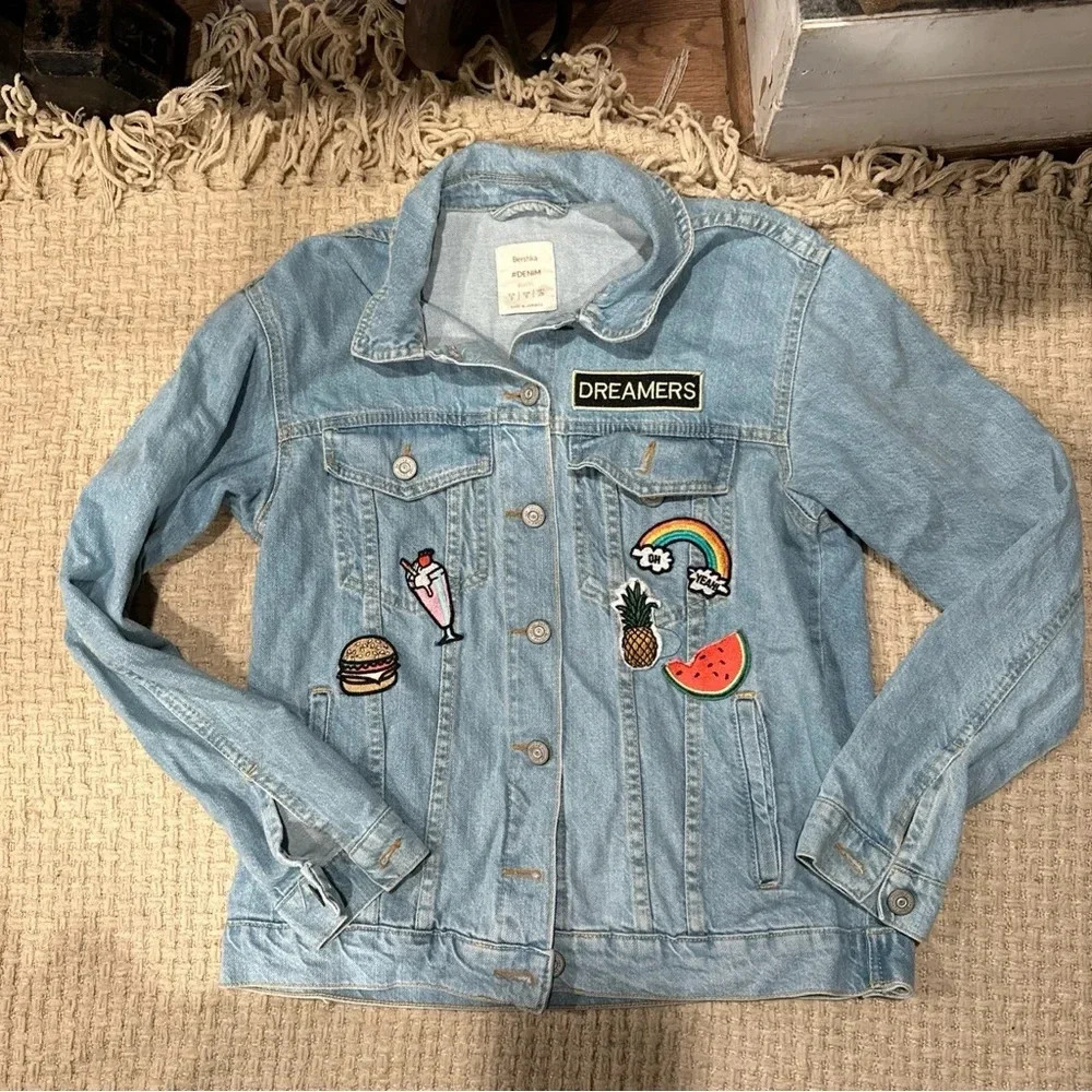 BERSHKA #DENIM JACKET SMALL
GOOD CONDITION BLUE